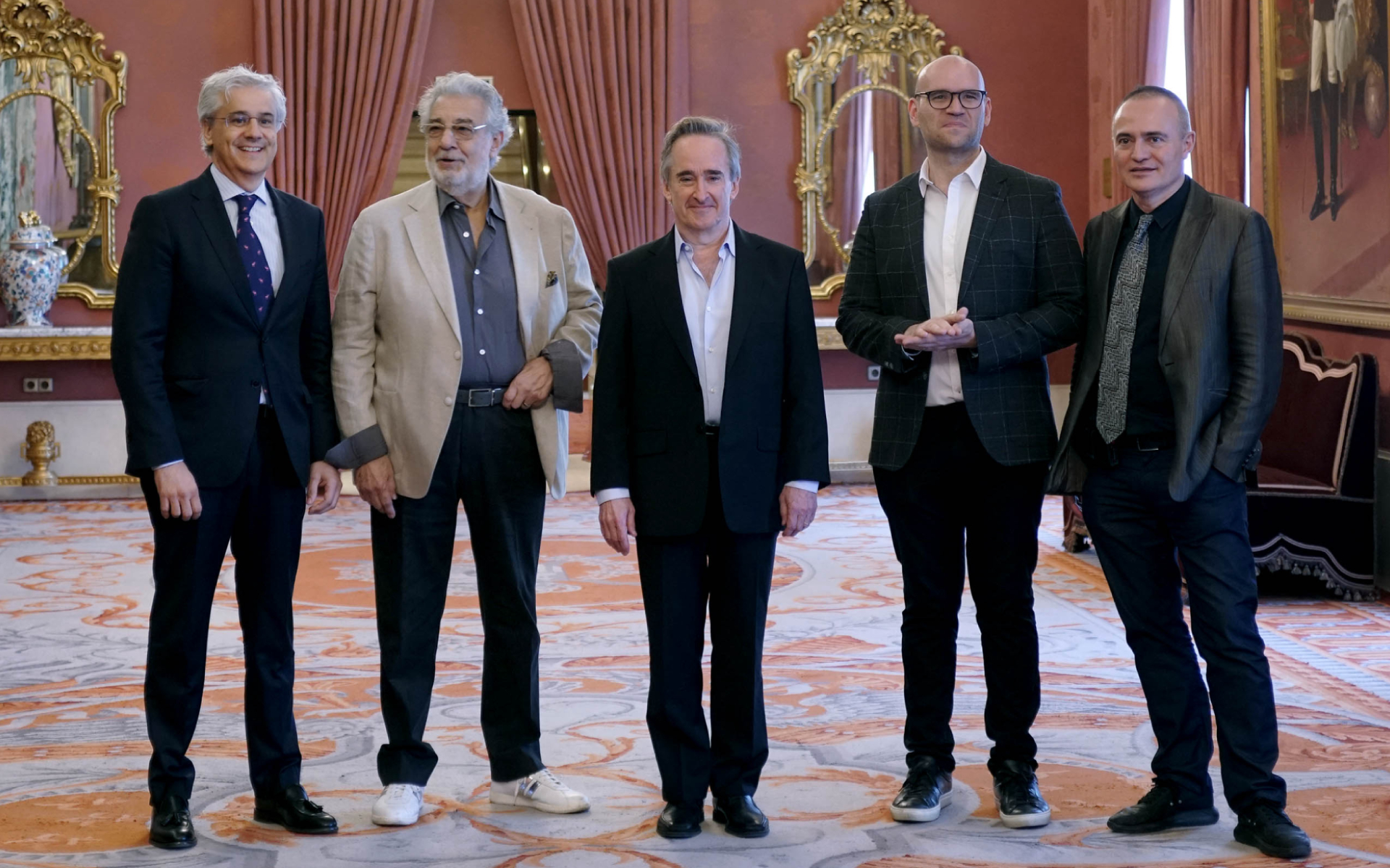 Ignacio García-Belenguer, Plácido Domingo, James Conlon, Michael Fabiano y Joan Matabosch